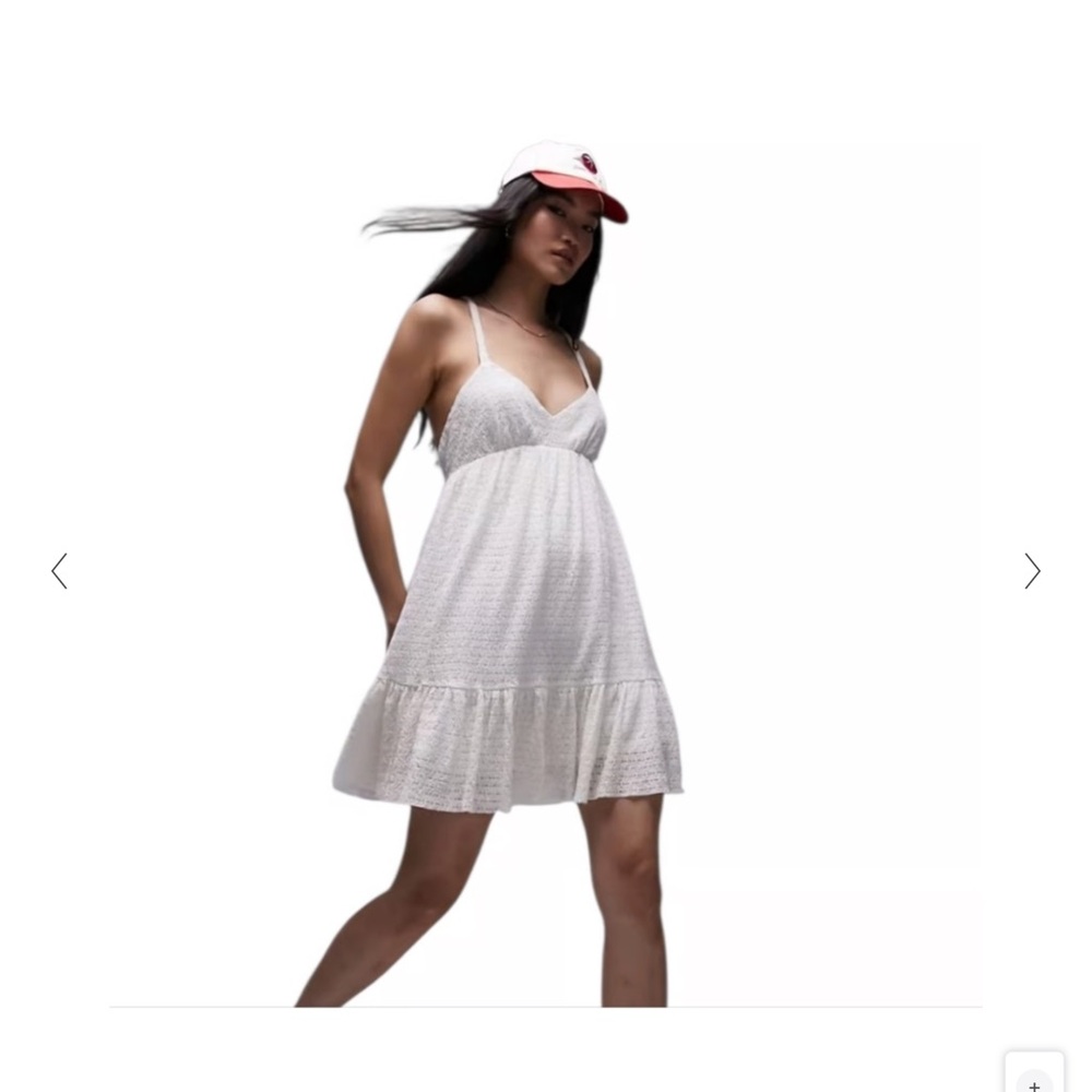 Topshop Textured Mini Dress Ivory Women’s Medium - Picture 3 of 10
